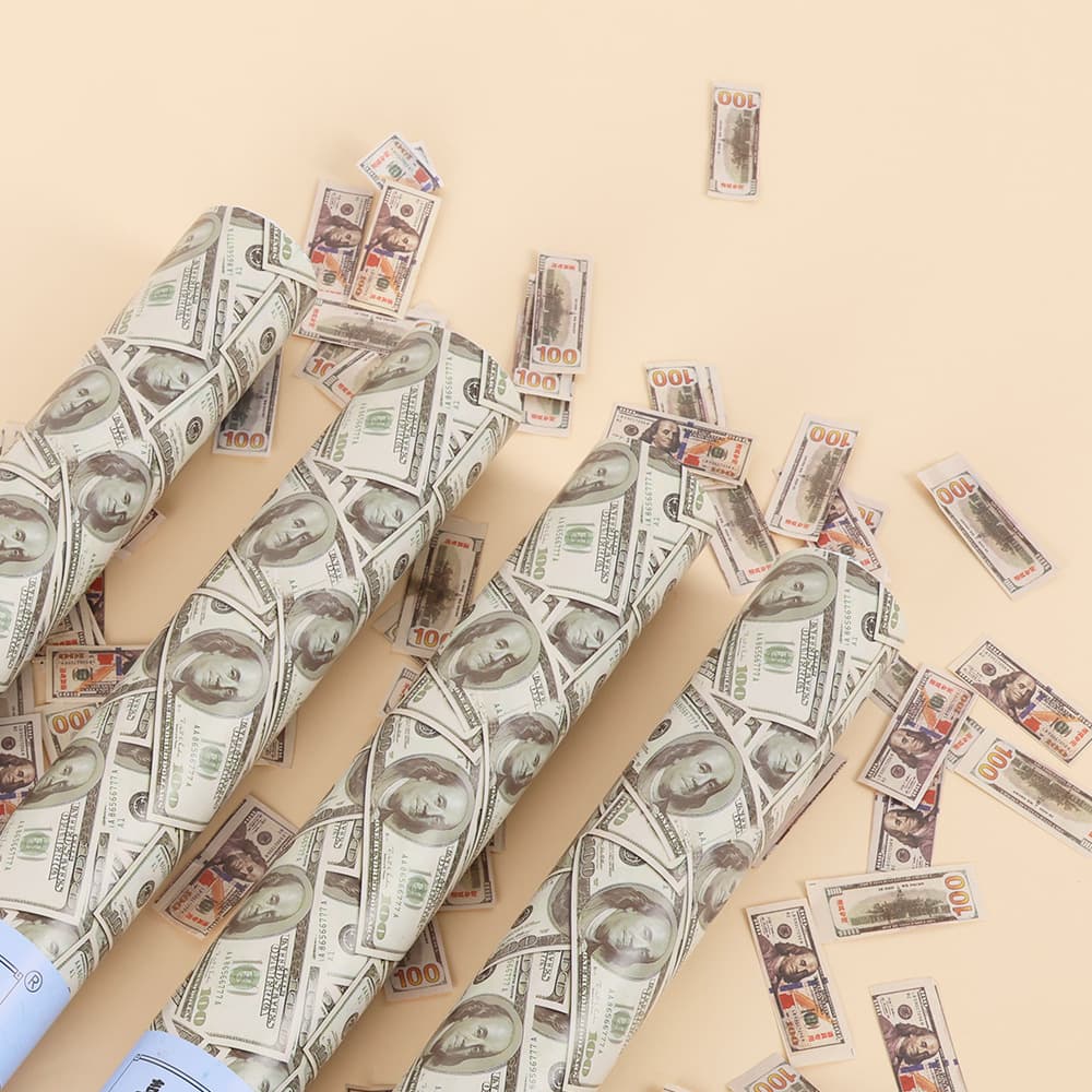 ConfettiGo Flame Retardant Wealth Cash Cannon for Bars & Concerts