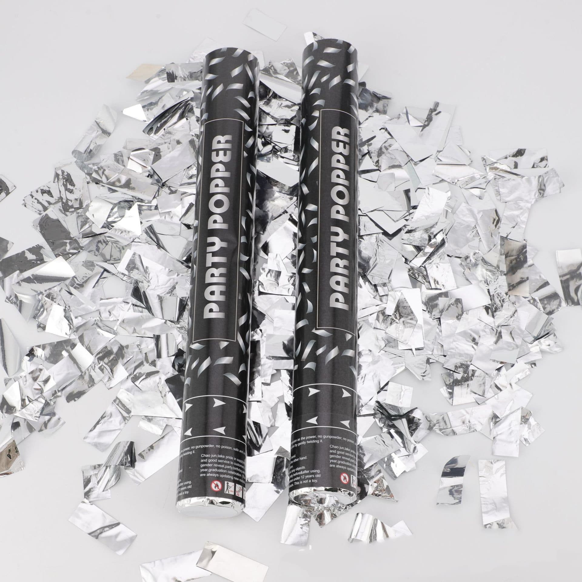 ConfettiGo 2026 シルバースクエアピース コンフェティキャノン ウェディングセレモニー用