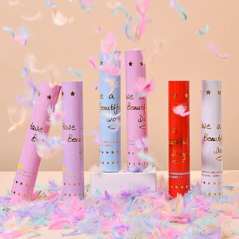 ConfettiGo 30cm Colorful Feather Poppers