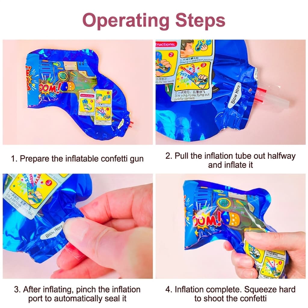 ConfettiGo Легкая Ручная Конфетти-Пушка для Безопасных Праздничных Торжеств