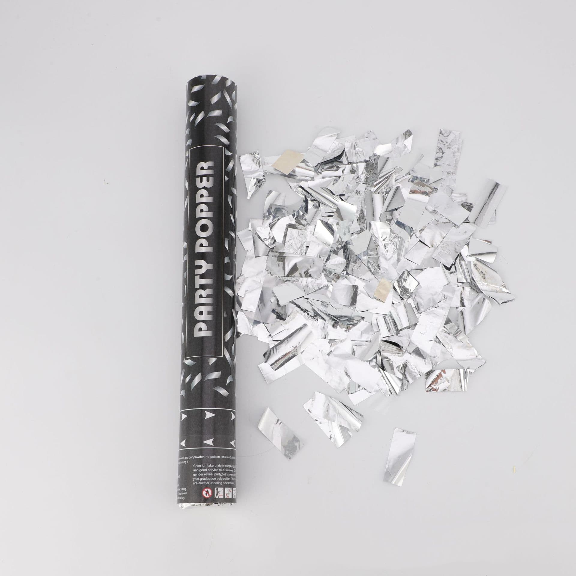 ConfettiGo 2026 シルバースクエアピース コンフェティキャノン ウェディングセレモニー用