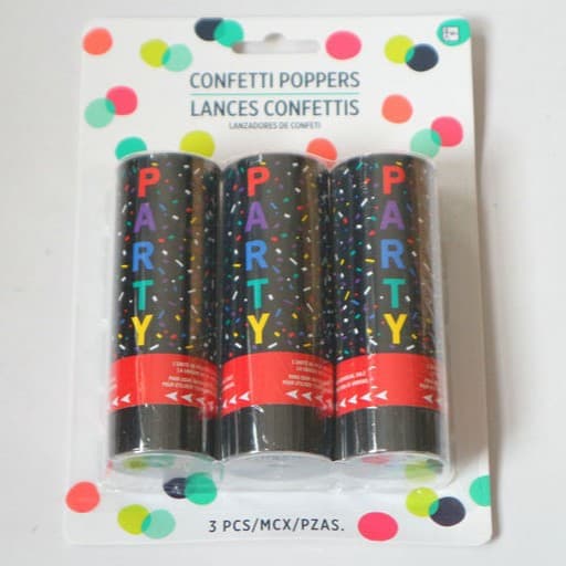 ConfettiGo Colorful Ribbon Confetti Poppers - Handheld Spring Cannons