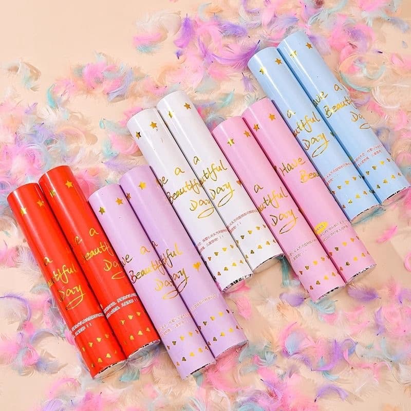 ConfettiGo 30cm Colorful Feather Poppers