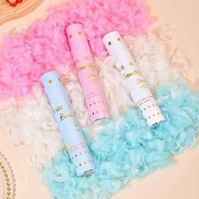ConfettiGo 30cm Colorful Feather Poppers