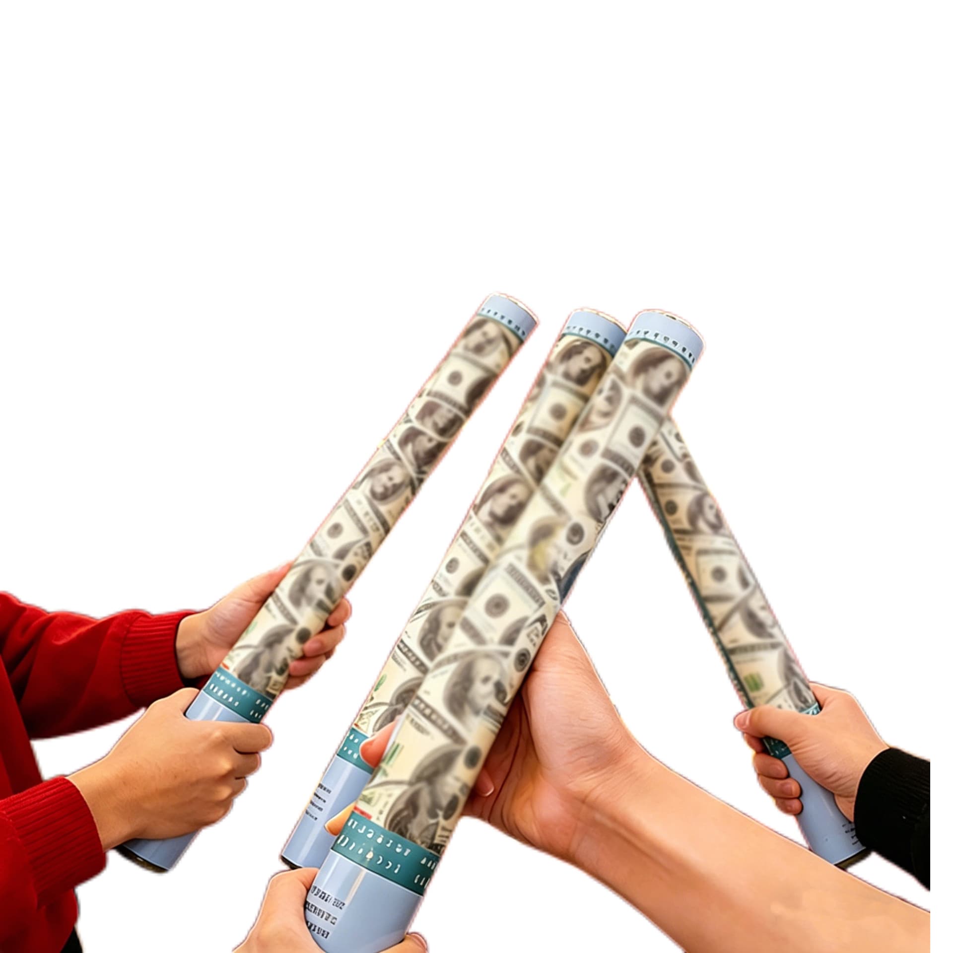 ConfettiGo Wohlstandskanone - Sichere luftbetriebene Konfettiröhre mit Dollardesign