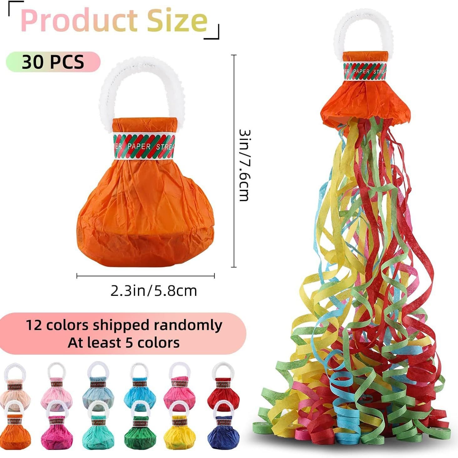 ConfettiGo 手抛彩带纸屑 - 30包压缩爆裂设计