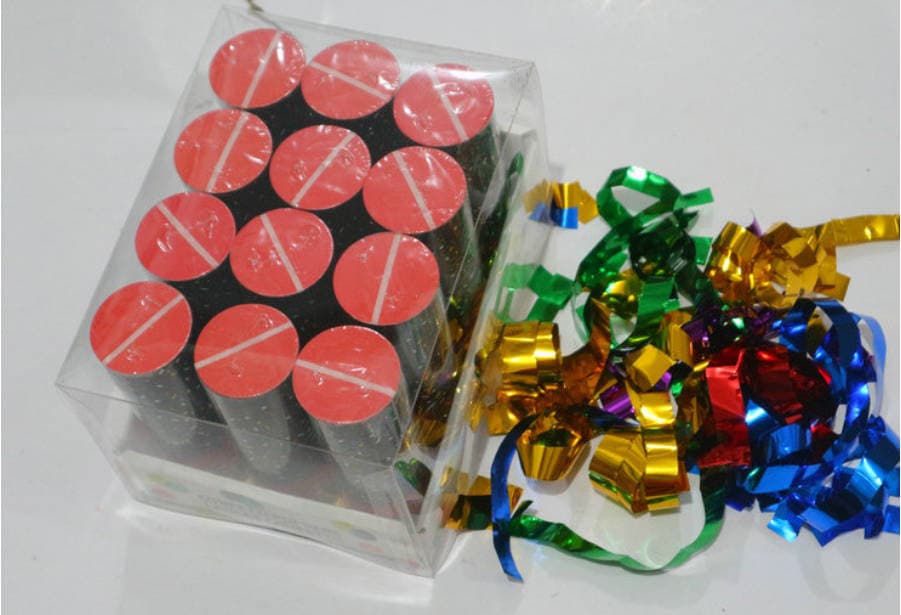 五彩缤纷彩带彩炮 - 手持式弹簧彩炮