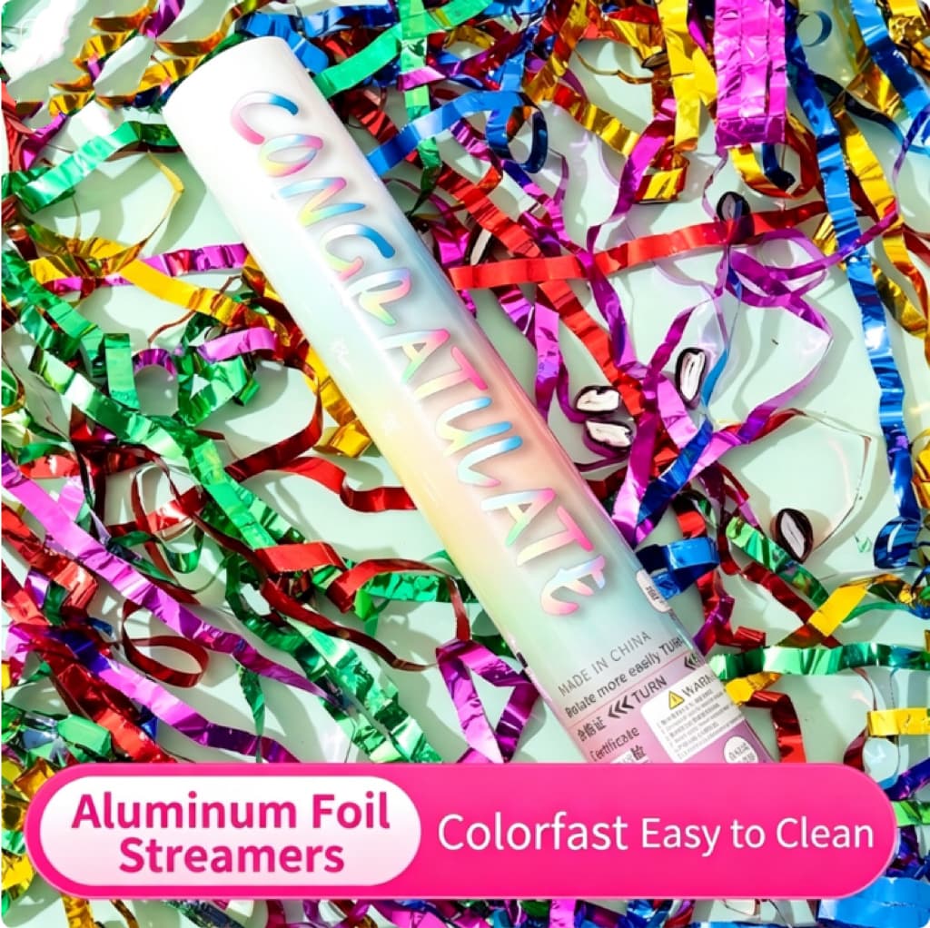 ConfettiGo Handheld Foil Streamer Cannon – 28cm