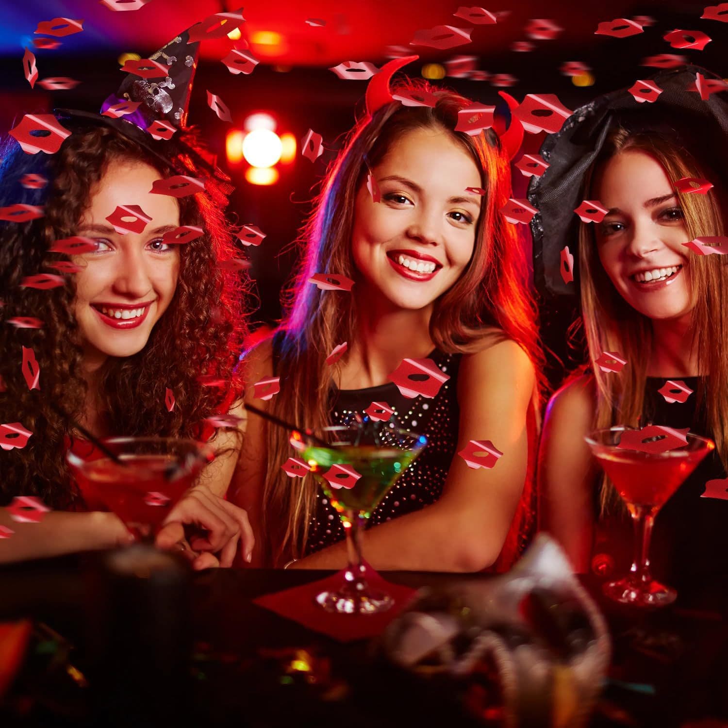 ConfettiGo Roter Lippen Handheld Party-Knaller für romantische Feiern