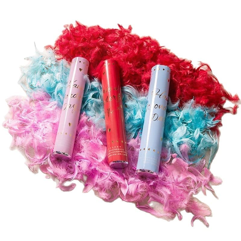 ConfettiGo 30cm Colorful Feather Poppers