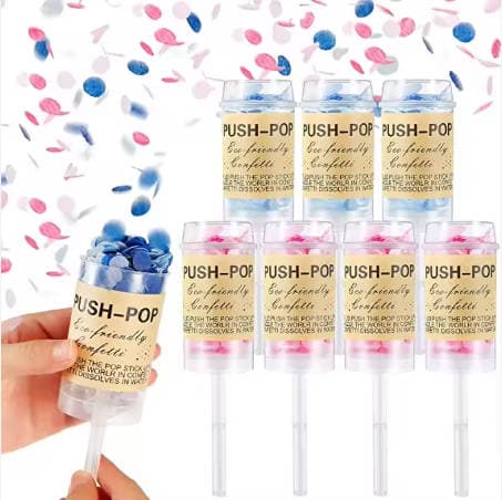 ConfettiGo 친환경 푸시팝 컨페티 - 빠른 조립 일회용 파티 장식