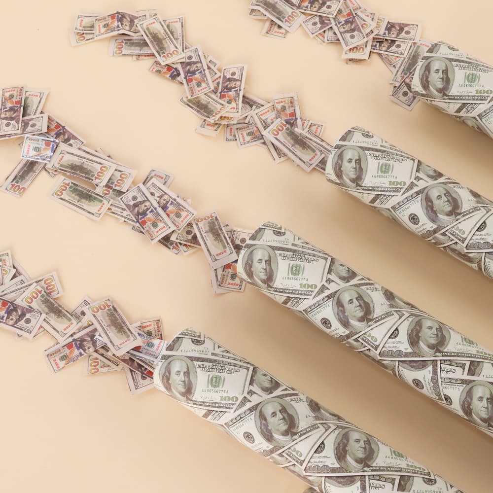 ConfettiGo Flame Retardant Wealth Cash Cannon for Bars & Concerts