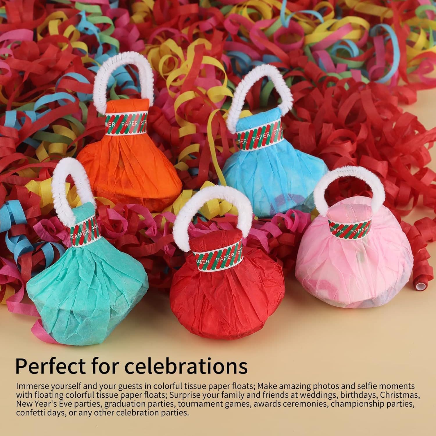 ConfettiGo 手抛彩带纸屑 - 30包压缩爆裂设计