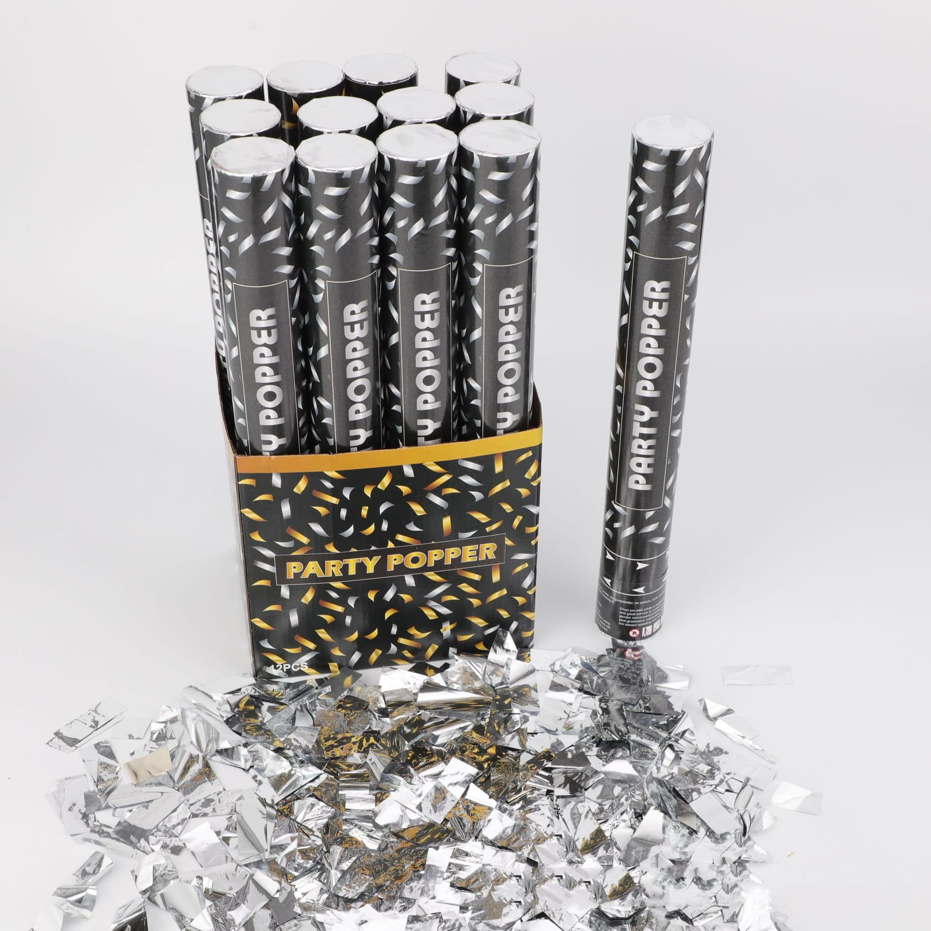 ConfettiGo 2026 シルバースクエアピース コンフェティキャノン ウェディングセレモニー用