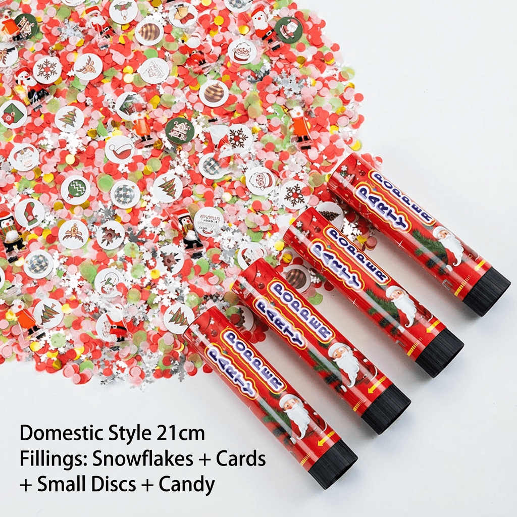 ConfettiGo Christmas Cannons – Hand-Squeeze & OEM ConfettiGo Christmas Cannons – Hand-Squeeze & OEM