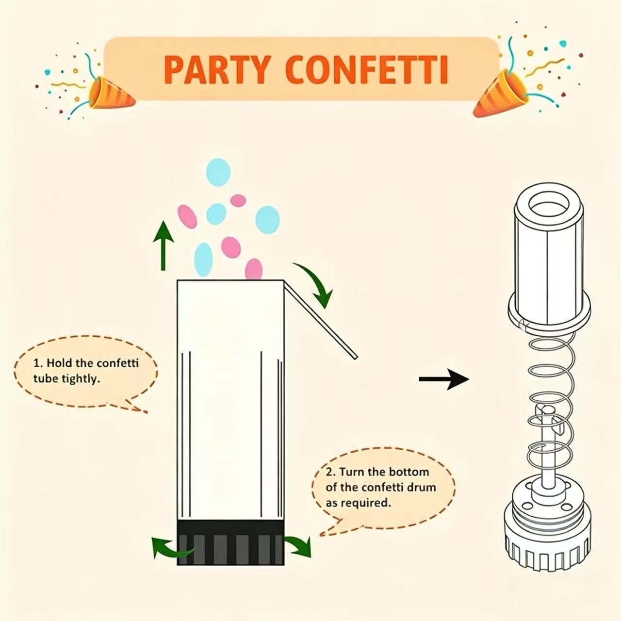 ConfettiGo 11cm Heart Confetti Cannon for Gender Reveal Parties ConfettiGo 11cm Heart Confetti Cannon for Gender Reveal Parties