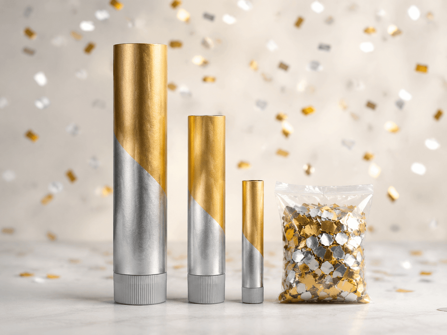 Gold and Silver Confetti for Corporate Events, Grand Openings, and Retail Sales