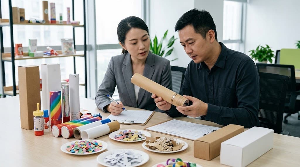 如何在下批量订单前构建彩纸礼花炮样品订单